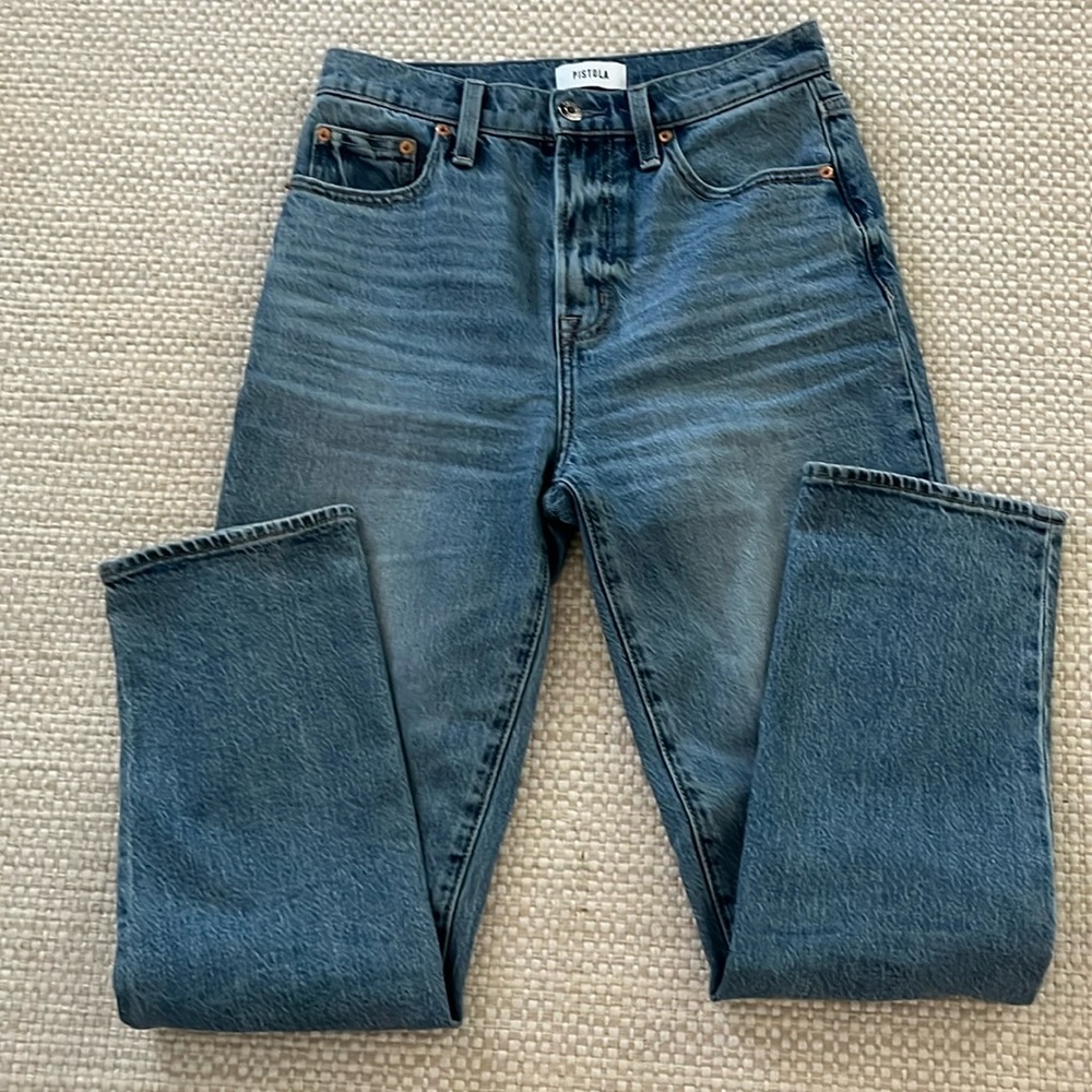 Pistola Bri High Rise Slim Straight Jeans in Charleston wash, size 25